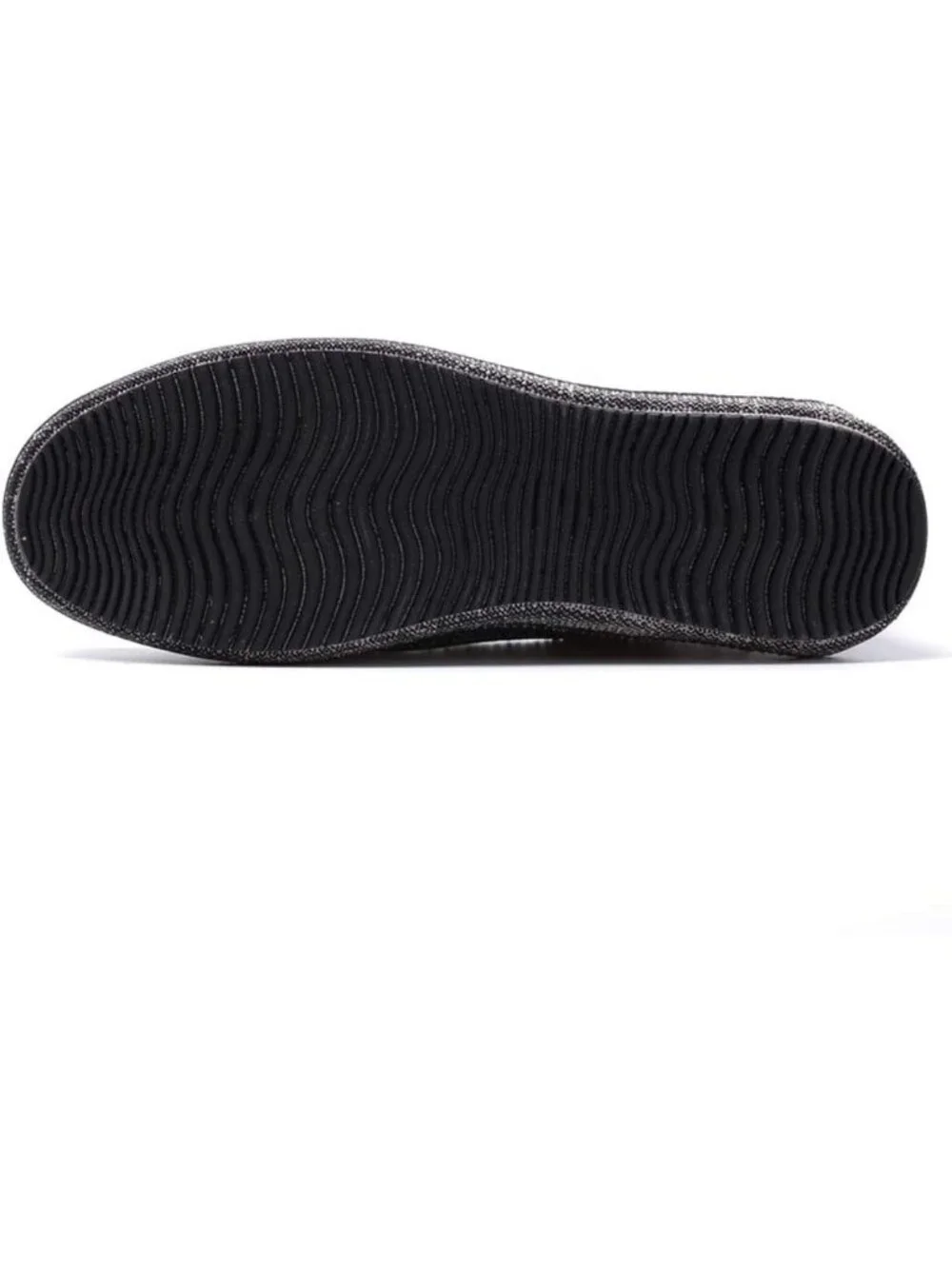 VILOCY Men's Black Rubber Canvas Slip On Loafers Drop Vintage Flat Casual Shoes